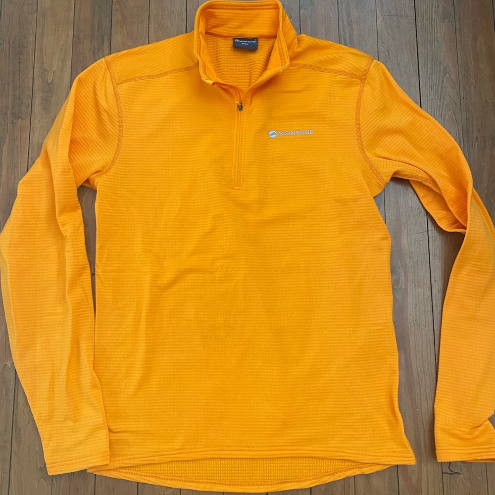 Montane Men’s Protium Lite Grid Fleece Pull On Small Nagami Orange